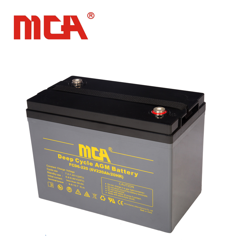 Batterie solaire Deep Cell 6 volts 220ah pour éclairage extérieur