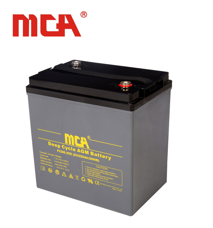 Batterie solaire légère 6 volts 250ah pour système