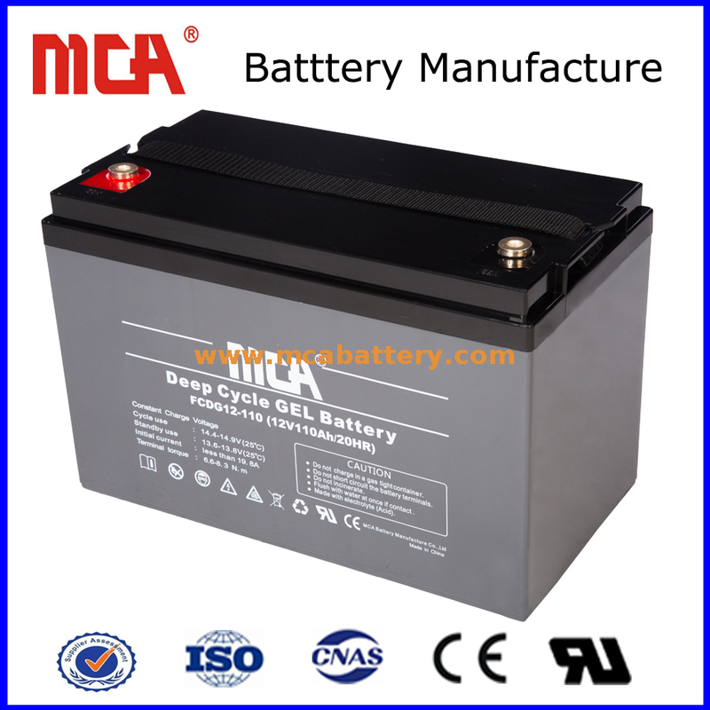 Batterie de gel à cycle profond 12V 110AH pour la marine